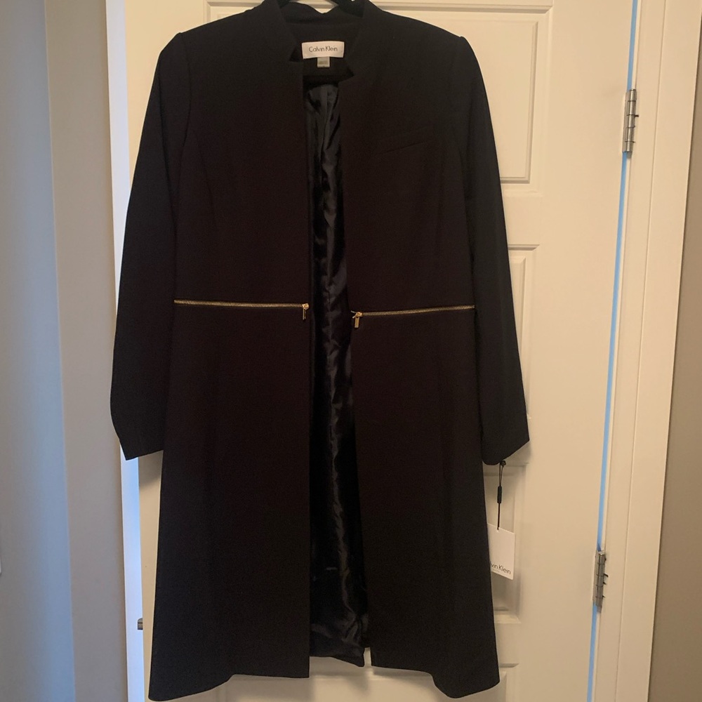 NWT Calvin Klein Long Blazer in Navy